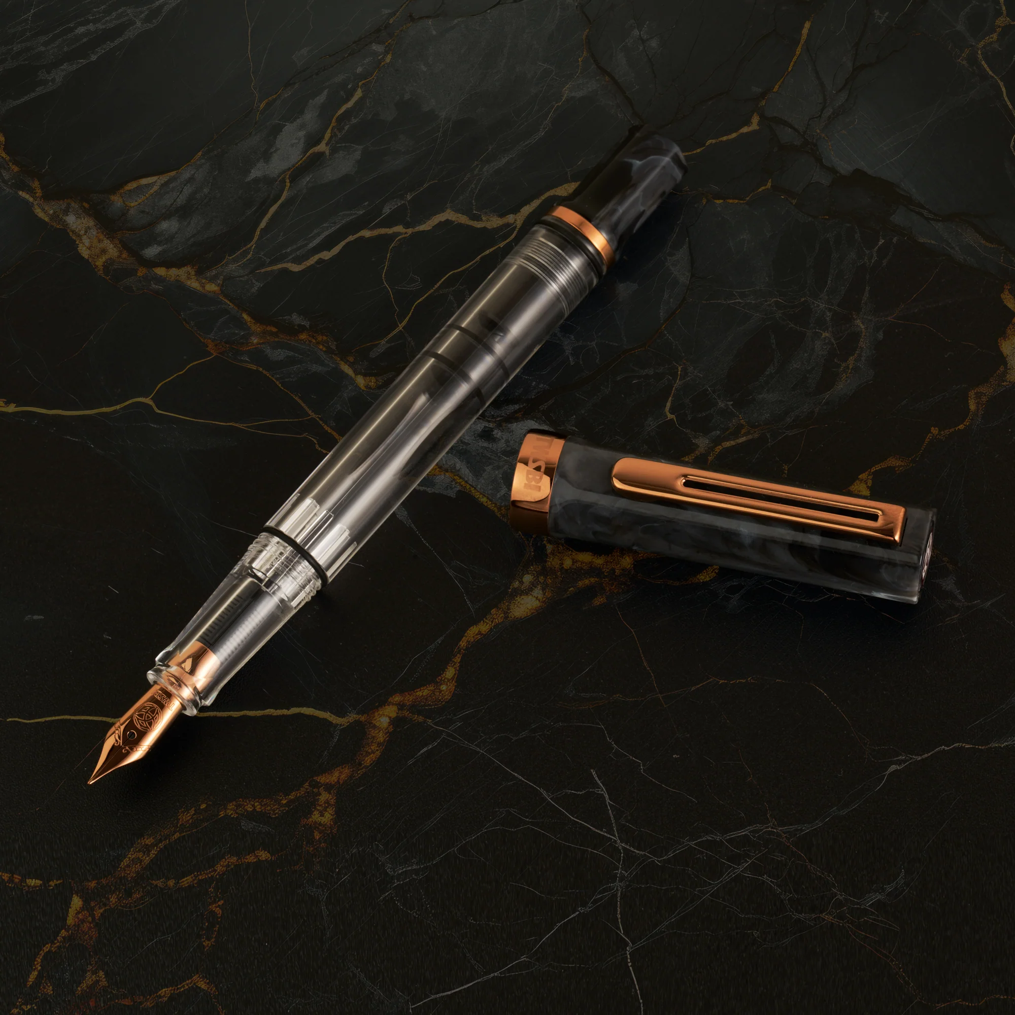 TWSBI ECO Black Marble w/Bronze Fountain Pen - Image 3