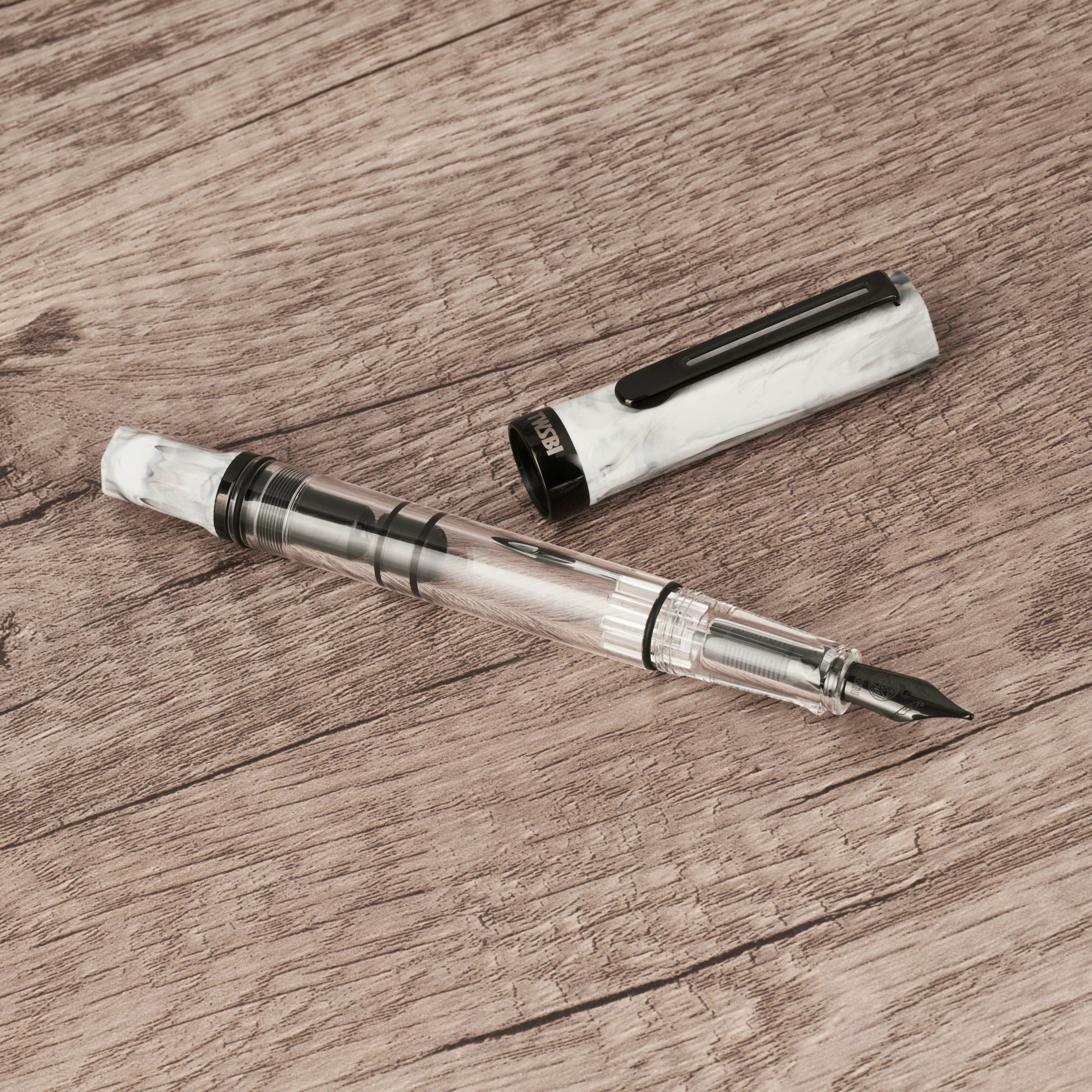 TWSBI ECO Carrara w/Onyx Fountain Pen - Image 6